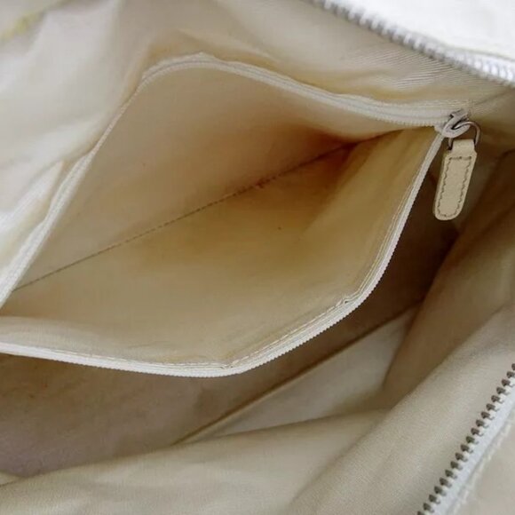 BVLGARI Tote Bag Logomania Beige Canvas x Leather Authentic Used - Picture 8 of 10